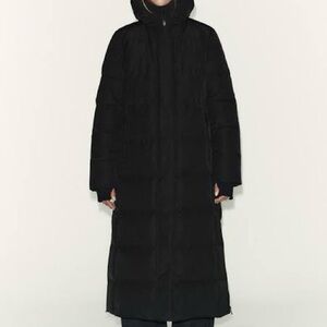 Zara Black Hooded Coat